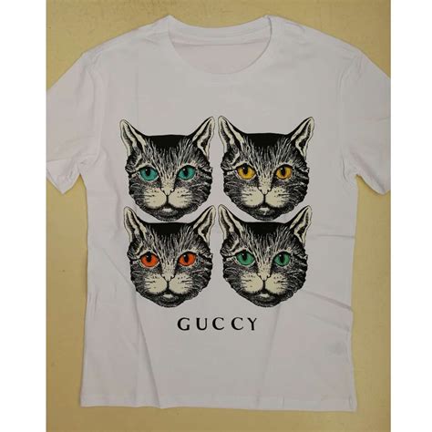 gucci black cat shirt price|gucci feline necklace.